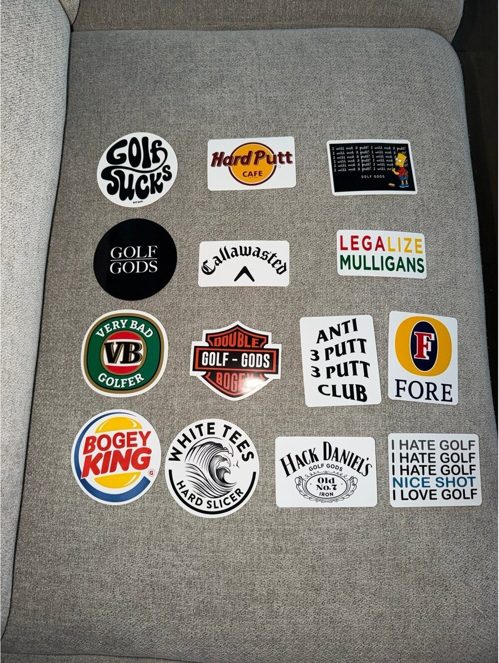 Golf Funny Stickers Harley hard rock Burger King white claw Calloway fosters